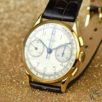 Jaeger LeCoultre 18ct. Gold Chronograph Dress Watch c.1940s - Vintage Watch Specialist