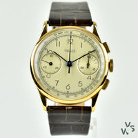 Jaeger LeCoultre 18ct. Gold Chronograph Dress Watch c.1940s - Vintage Watch Specialist