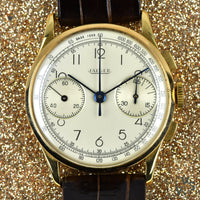 Jaeger LeCoultre 18ct. Gold Chronograph Dress Watch c.1940s - Vintage Watch Specialist