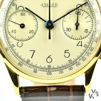 Jaeger LeCoultre 18ct. Gold Chronograph Dress Watch c.1940s - Vintage Watch Specialist