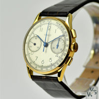 Jaeger LeCoultre 18ct. Gold Chronograph Dress Watch c.1940s - Vintage Watch Specialist