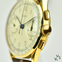 Jaeger LeCoultre 18ct. Gold Chronograph Dress Watch c.1940s - Vintage Watch Specialist