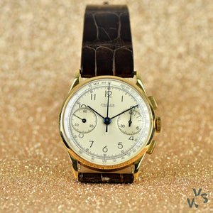 Jaeger LeCoultre 18ct. Gold Chronograph Dress Watch c.1940s - Vintage Watch Specialist
