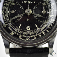 Lemania Chronograph Twin Pusher Cal.13CH2P - c.1940 - Vintage Watch Specialist