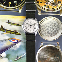 Lemania HS9 (0552/924-3305) - Monopusher Chronograph - Fleet Air Arm Military Issue - Vintage Watch Specialist