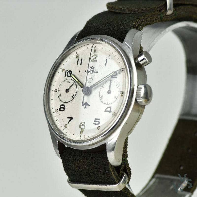 Lemania HS9 (0552/924-3305) - Monopusher Chronograph - Fleet Air Arm Military Issue - Vintage Watch Specialist