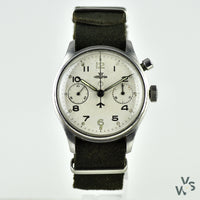 Lemania HS9 (0552/924-3305) - Monopusher Chronograph - Fleet Air Arm Military Issue - Vintage Watch Specialist