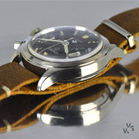 Lemania Single Pusher Asymmetric Case Mark III - Vintage Watch Specialist