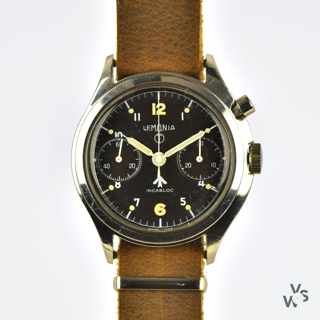Lemania Single Pusher Asymmetric Case Mark III - Vintage Watch Specialist