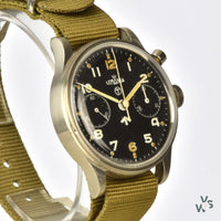 Lemania Single/Mono-pusher Chronograph - RAF Military Issued - Case Marking AM/6B/551 - Vintage Watch Specialist