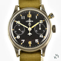 Lemania Single/Mono-pusher Chronograph - RAF Military Issued - Case Marking AM/6B/551 - Vintage Watch Specialist