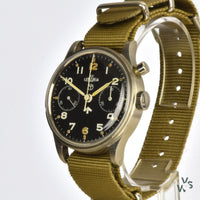 Lemania Single/Mono-pusher Chronograph - RAF Military Issued - Case Marking AM/6B/551 - Vintage Watch Specialist