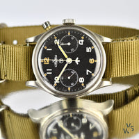 Lemania Single/Mono-pusher Chronograph - RAF Military Issued - Case Marking AM/6B/551 - Vintage Watch Specialist