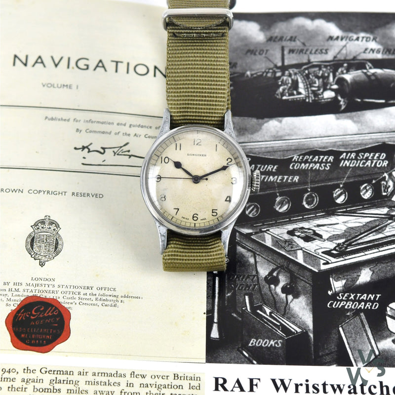 Longines 6B/159 RAF-Issue WWII Military Watch - White Dial - Vintage Watch Specialist