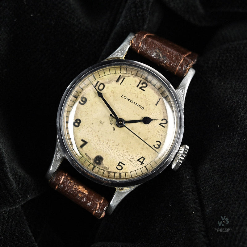 Longines 6B/159 RAF - Issued WWII Military Watch - White Dial - 1943 - Vintage Watch Specialist