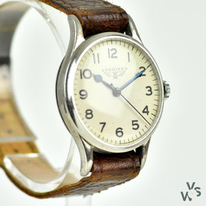 Longines 6B/159 WWII RAF-Issued British Military Watch - Off White Logo Dial - c.1941 - Vintage Watch Specialist