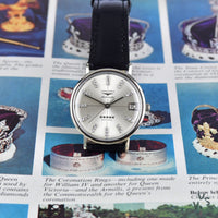 Longines Admiral Automatic Cal 343 14k White Gold with Date and Diamond Hour Markers - Vintage Watch Specialist