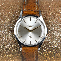 Longines Dress Watch - Silver Sunburst Dial - Issued 1963 - Vintage Watch Specialist