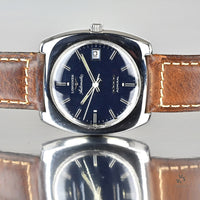 Longines - Five Star Admiral - Blue Linen Dial with Date - Issued c.1970s - Vintage Watch Specialist