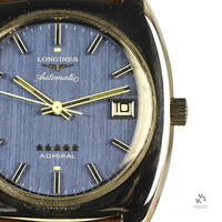 Longines - Five Star Admiral - Blue Linen Dial with Date - Issued c.1970s - Vintage Watch Specialist