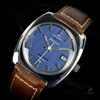 Longines - Five Star Admiral - Blue Linen Dial with Date - Issued c.1970s - Vintage Watch Specialist