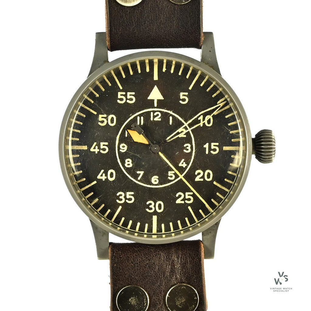 Luftwaffen German WWII Type B Dial Observers Watch - Signed Laco - c.1942 - Vintage Watch Specialist