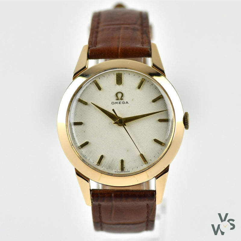 Omega 14 Carat Gold Dress Watch with Waffle Dial - Cal.283 - c.1954 - Vintage Watch Specialist