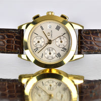 Omega 18k Gold Louis Brandt Automatic Chronograph with Box and Papers - Vintage Watch Specialist