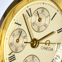 Omega 18k Gold Louis Brandt Automatic Chronograph with Box and Papers - Vintage Watch Specialist