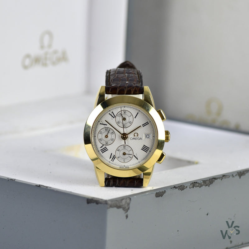 OMEGA, REF. 5331, LOUIS BRANDT CHRONOGRAPH, YELLOW GOLD, Important Modern  & Vintage Timepieces
