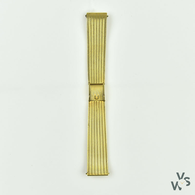 Omega 18k Solid Gold Milanese Mesh bracelet (54g weight) - 20mm lug ends 15mm buckle ends - Vintage Watch Specialist