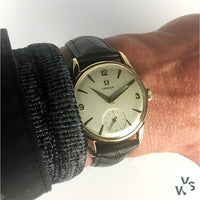 Omega - 9ct Carat Gold Dress Watch - c.1956 - Cal.267 - Dennison Case Ref.13339 - Vintage Watch Specialist