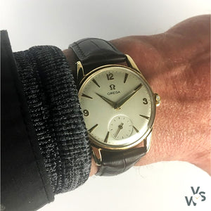 Omega - 9ct Carat Gold Dress Watch - c.1956 - Cal.267 - Dennison Case Ref.13339 - Vintage Watch Specialist