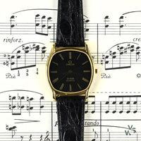 Omega De Ville - TV Case - Gold Plated - Black Dial - c.1981 - Reference 191.00.97 - Vintage Watch Specialist