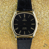 Omega De Ville - TV Case - Gold Plated - Black Dial - c.1981 - Reference 191.00.97 - Vintage Watch Specialist