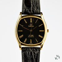 Omega De Ville - TV Case - Gold Plated - Black Dial - c.1981 - Reference 191.00.97 - Vintage Watch Specialist