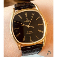 Omega De Ville - TV Case - Gold Plated - Black Dial - c.1981 - Reference 191.00.97 - Vintage Watch Specialist