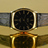 Omega De Ville - TV Case - Gold Plated - Black Dial - c.1981 - Reference 191.00.97 - Vintage Watch Specialist