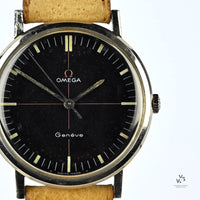 Omega Geneve Black Crosshair - Model Ref: 131.019 - Red Crosshair Scientific Dial - c.1968 - Vintage Watch Specialist