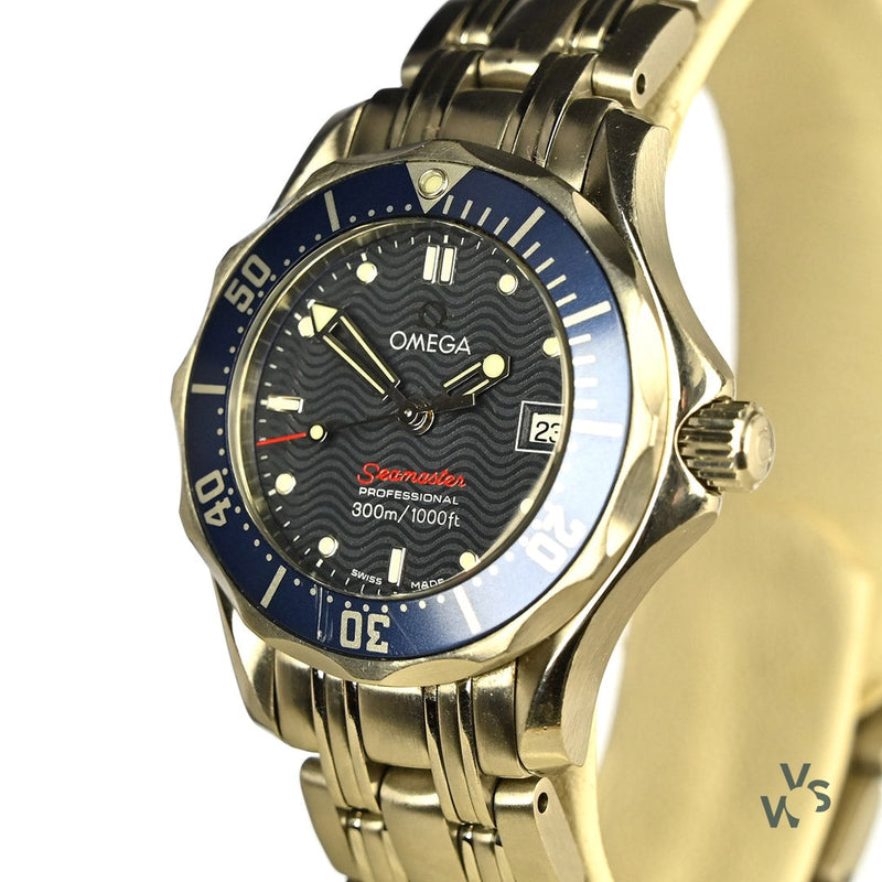 Omega Seamaster 300 Professional Ladies Watch - Blue Wave Dial - Quartz - Full Set - Model Ref:Omega Seamaster 300 Professional Ladies Watch