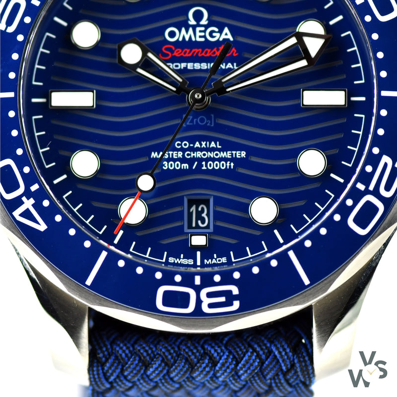 Omega Seamaster 300M ’James Bond’ Co-Axial Master Chronometer - December 2018 Box and Papers - Blue Kit 210.30.42.20.03.001 - Vintage Watch 