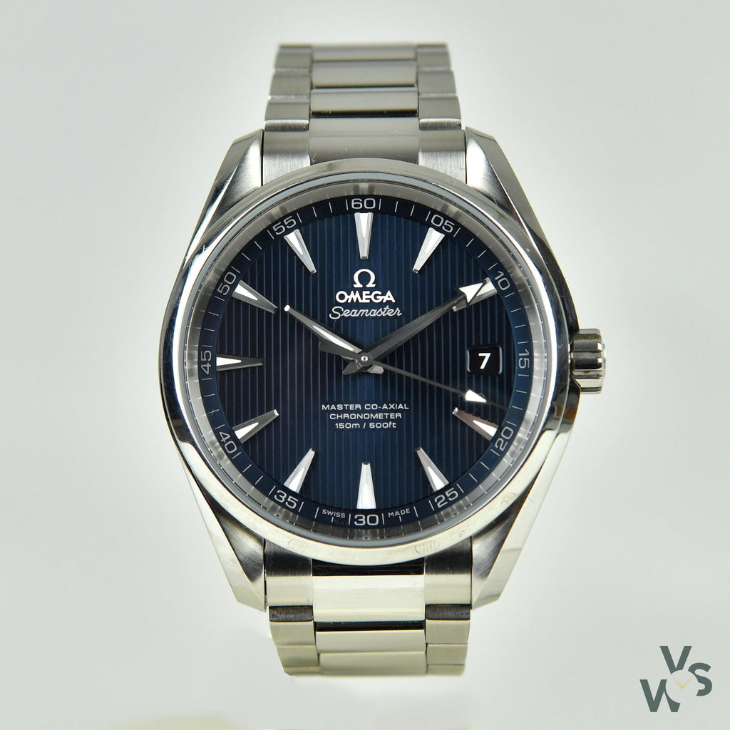Omega Seamaster Aqua-Terra 150 - Model Ref: 231.10.42.21.03.003 - Blue Striped Dial - Vintage Watch Specialist