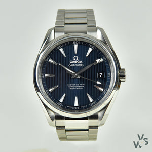 Omega Seamaster Aqua-Terra 150 - Model Ref: 231.10.42.21.03.003 - Blue Striped Dial - Vintage Watch Specialist