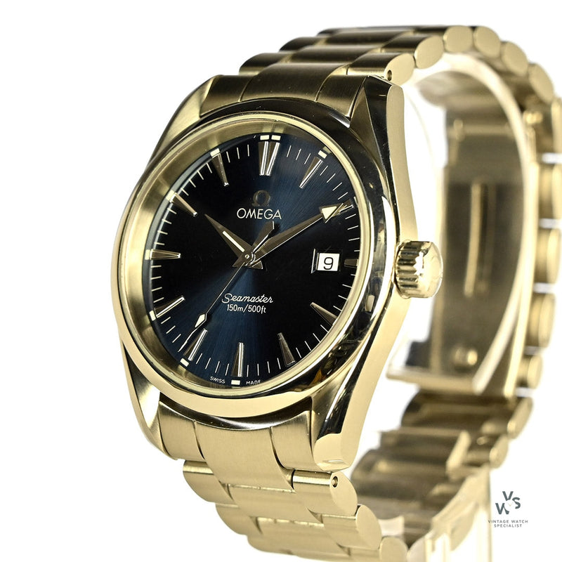 Omega Seamaster Aqua Terra Date - Model Ref: 196.1114 - Blue Dial - Issued 1998 - Vintage Watch Specialist