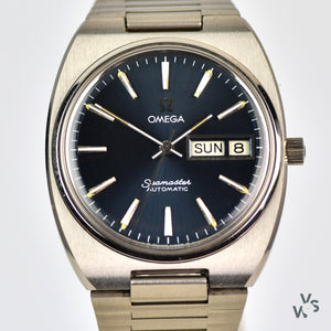Omega Seamaster Automatic - Ref: 166.0216 - Blue Sunburst Dial with Day and Date - Vintage Watch Specialist