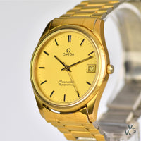 Omega Seamaster Automatic with Date on Bracelet Gold Plated Cal1110 21j - Vintage Watch Specialist