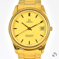 Omega Seamaster Automatic with Date on Bracelet Gold Plated Cal1110 21j - Vintage Watch Specialist