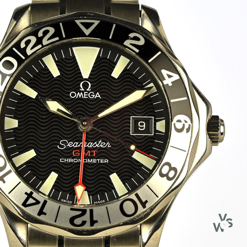 Omega Seamaster GMT Chronometer - Black Wave Dial- 50th Anniversary Model Ref: 2534.5000 - Issued 2007 - Vintage Watch Specialist