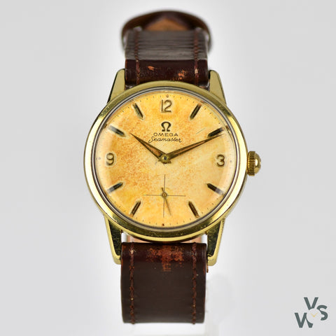 Omega Seamaster Ref. 14389 8 Gold Capped Tropical Dial Cal.268 c Vintage Watch Specialist