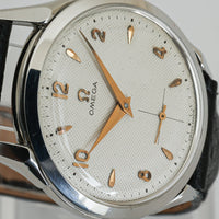 Omega Waffle/Honeycomb Dial - Rare Spider Leg Lugs - Model Ref: 2605-4 - c.1950 - Vintage Watch Specialist